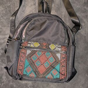Cynthia Rowley Black Backpack with Geometric Accents